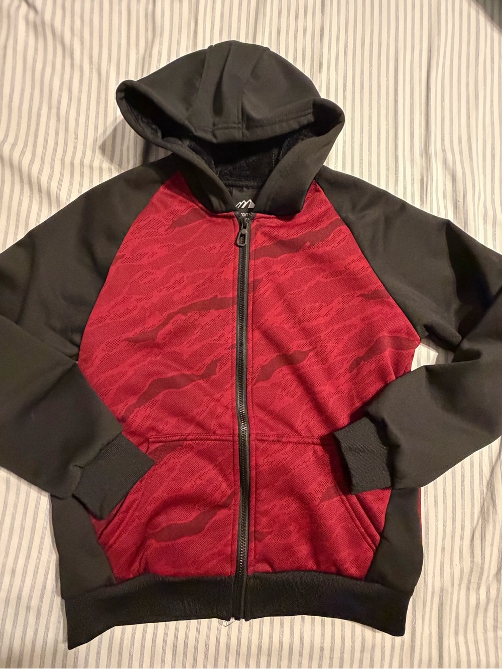 Boys Zip Up Hooded Heavyweight Fleece Sherpa Lined Jacket, Size 10/12
